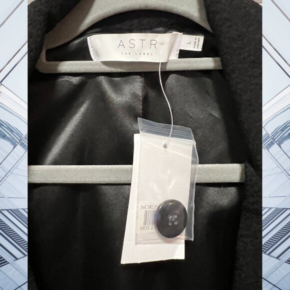 NWT ASTR the Label Black Shoulder Pad Blazer Size Large - Picture 4 of 4